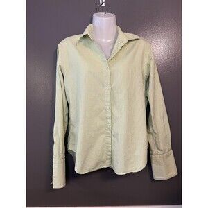 Barneys New York Shirt Womens Medium Gingham Check Button Down Long Sleeve Top